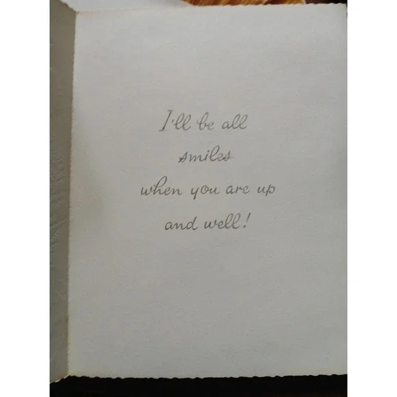 Vintage Coby Greeting Card Large Baby Tiger Get Well  Beautiful Condition Retro - Picture 6 of 6